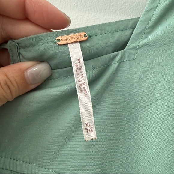 Free People Sunrise To Sunset Babydoll Top Malachite Green Sz XL - Picture 8 of 14
